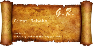 Girst Rebeka névjegykártya